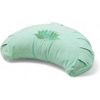 BAGHI Meditationskissen Halbmond pastellige Farben Lotus Bestickung - aus Baumwolle Sitzhöhe 14 cm