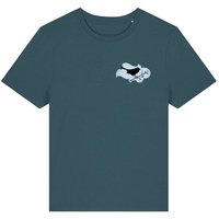 Spangeltangel Damenshirt "Vogel", T-Shirt, gedrucktes Vogelmotiv, für Frauen, Biobaumwolle