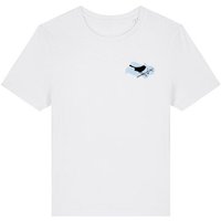 Spangeltangel Damenshirt "Vogel", T-Shirt, gedrucktes Vogelmotiv, für Frauen, Biobaumwolle