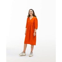 Matona Leinenkleid mit langen Ärmeln für Frauen / Elegant Midi Dress