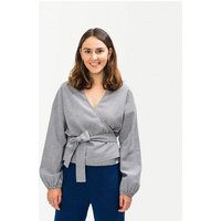 Matona Wickelbluse für Frauen aus weichem Flannel und in trendigem Karomuster / Flannel Wrap Blouse