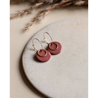 lille mus Creolen 'Ring' mit Porzellan-Anhänger Porzellanschmuck