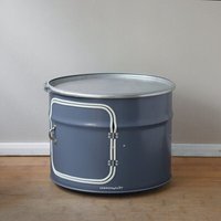 Lockengelöt Bob mit Tür - Couchtisch aus einem Hamburger Ölfass - verschiedene Farben Lockengelöt Bob mit Tür - Couchtisch aus einem Hamburger Ölfass - verschiedene Farben