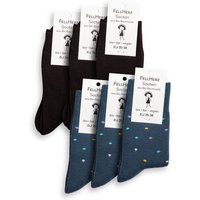 FellHerz 6er Pack Kuschel-Socken mit Bio-Baumwolle schwarz und Konfetti