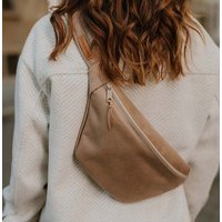 BOWLEANIES TASCHEN Große XXL Gürteltasche aus Lederfaserstoff