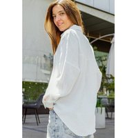 Hutch&Putch Musselin Oversize Bluse - Klassische Bluse - Langarmbluse aus 100% Bio-Baumwolle