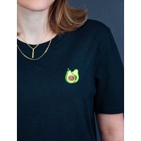 sticknic T-Shirt mit Avocado Motiv gestickt - Minimalistische Stickerei - Auch als Geschenk