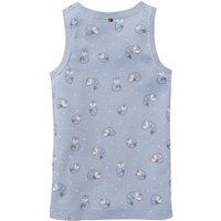 People Wear Organic Unterhemd, blau bedruckt, "Fuchs", Bio-Baumwolle