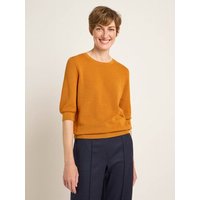 LANIUS Struktur-Halbarmpullover aus Bio-Baumwolle