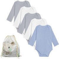 Biorganic 5er-Pack Baby Body Unisex Langarm, GOTS-zertifiziert