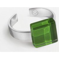 ALEXASCHA Geometrischer Ring aus Glas, mini | PUREFORM