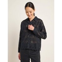 LANIUS Spitzen-Hemdbluse aus Bio-Baumwolle