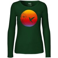 HANDGEDRUCKT "Kolibri" Frauen Longsleeve Neutral