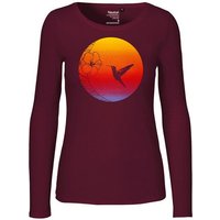 HANDGEDRUCKT "Kolibri" Frauen Longsleeve Neutral