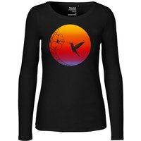 HANDGEDRUCKT "Kolibri" Frauen Longsleeve Neutral