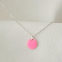 BELLYBIRD Jewellery Halskette - emailliertes Plättchen, Anhänger aus Silber mit Emaille