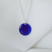 BELLYBIRD Jewellery Halskette - emailliertes Plättchen, Anhänger aus Silber mit Emaille