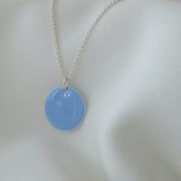 BELLYBIRD Jewellery Halskette - emailliertes Plättchen, Anhänger aus Silber mit Emaille