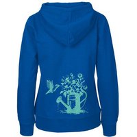 HANDGEDRUCKT "Gartenfreude" Frauen Zip Hoody Neutral