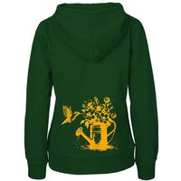 HANDGEDRUCKT "Gartenfreude" Frauen Zip Hoody Neutral