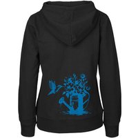 HANDGEDRUCKT "Gartenfreude" Frauen Zip Hoody Neutral