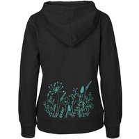 HANDGEDRUCKT "Wilde Wiese" Frauen Zip Hoody Neutral