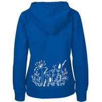 HANDGEDRUCKT "Wilde Wiese" Frauen Zip Hoody Neutral