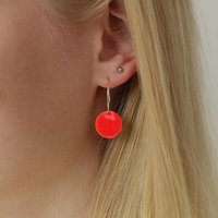 BELLYBIRD Jewellery Ohrringe - emailliertes Plättchen, Anhänger aus Silber mit Emaille