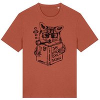 päfjes Willi Waschbär liest ein Buch - Fair Wear Männer/Unisex T-Shirt - Heritage Brown