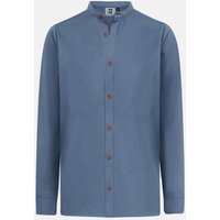 Hanseheld Stehkragen-Hemd Herren Navy-Blau Baumwolle GOTS Organic