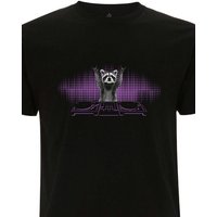 Spreecult DJ Waschbär - Bio und Fair - Männer Unisex T-Shirt - Turntable Racoon
