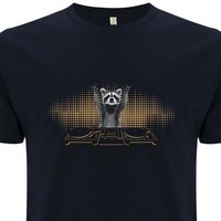 Spreecult DJ Waschbär - Bio und Fair - Männer Unisex T-Shirt - Turntable Racoon