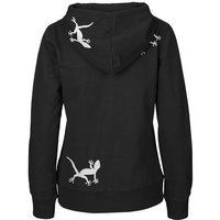HANDGEDRUCKT "Geckos" Frauen Zip Hoody Neutral
