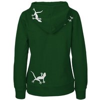 HANDGEDRUCKT "Geckos" Frauen Zip Hoody Neutral