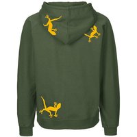 HANDGEDRUCKT "Geckos" Männer Zip Hoody Neutral