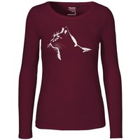 HANDGEDRUCKT "Stubentiger" Frauen Longsleeve Neutral