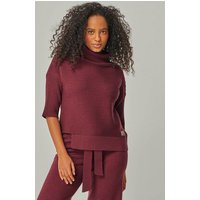 YOU LOOK PERFECT 100% Merino asymmetrischer Rollkragen-Strickpullover "Bailey"