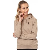 FellHerz Damen Hoodie Yoga-Mädchen heather sand aus 85% Biobaumwolle und 15% recyceltem Polyester