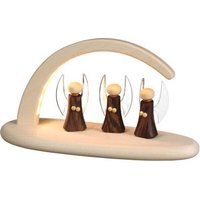 Seiffener Volkskunst eG Moderner kleiner Schibbogen Engel natur Lichterbogen mit LED Beleuchtung