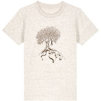 Life-Tree Organic Fairwear Shirt Kids Hanging On | Pink/Vintage White/Bright Blue/Teal Monstera/Peach/Eco Heather/Ocre