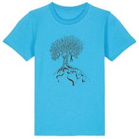 Life-Tree Organic Fairwear Shirt Kids Hanging On | Pink/Vintage White/Bright Blue/Teal Monstera/Peach/Eco Heather/Ocre