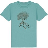 Life-Tree Organic Fairwear Shirt Kids Hanging On | Pink/Vintage White/Bright Blue/Teal Monstera/Peach/Eco Heather/Ocre