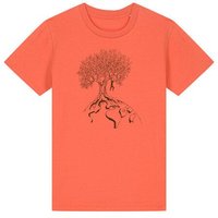 Life-Tree Organic Fairwear Shirt Kids Hanging On | Pink/Vintage White/Bright Blue/Teal Monstera/Peach/Eco Heather/Ocre