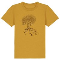 Life-Tree Organic Fairwear Shirt Kids Hanging On | Pink/Vintage White/Bright Blue/Teal Monstera/Peach/Eco Heather/Ocre