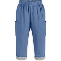Mababu Zweifarbige Musselin-Hose | GOTS-zertifiziert | Bio-Baumwolle | Lockere Passform