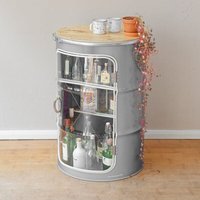 Lockengelöt Hausbar Vitrine aus einem Hamburger Ölfass. Lockengelöt Hausbar Vitrine aus einem Hamburger Ölfass.