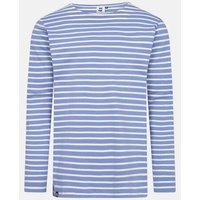 Hanseheld Streifenshirt Herren Petrol-Natur Langarm GOTS Organic