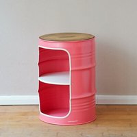 Lockengelöt Nachttisch/Couchtisch aus einem kleinen Ölfass Lockengelöt Nachttisch/Couchtisch aus einem kleinen Ölfass