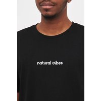 T-Shirt Natural Vibes Bio GOTS | Natural Vibes Logo T-Shirt | Schwarzes T-Shirt | Herren Damen T-Shirt