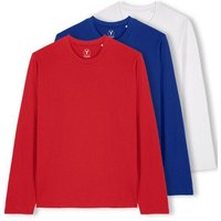 YTWOO 3er Pack Unisex Basic Langarmshirts aus Bio-Baumwolle | Longsleeve | verschiedene Farbkombi | Mehrfachpack